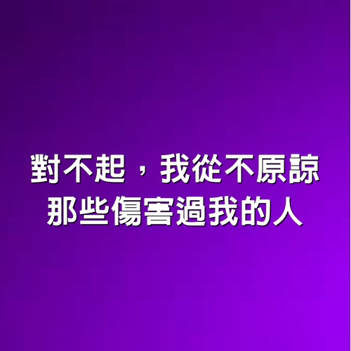 對不起，我從不原諒那些傷害過我的人