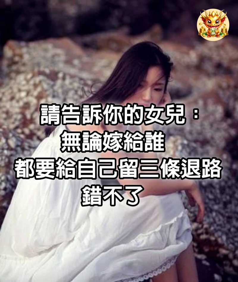 請告訴你的女兒：無論嫁給誰，都要給自己留三條退路，錯不了