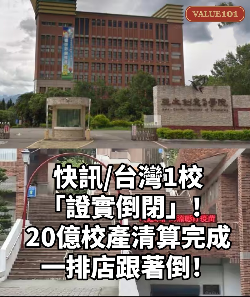 快訊/台灣1校「證實倒閉」!20億校產清算完成 一排店跟著倒!